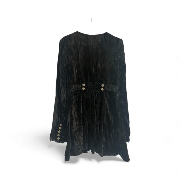 F r e e People Black Velvet Military Jacket | Top - Picture 4 of 8